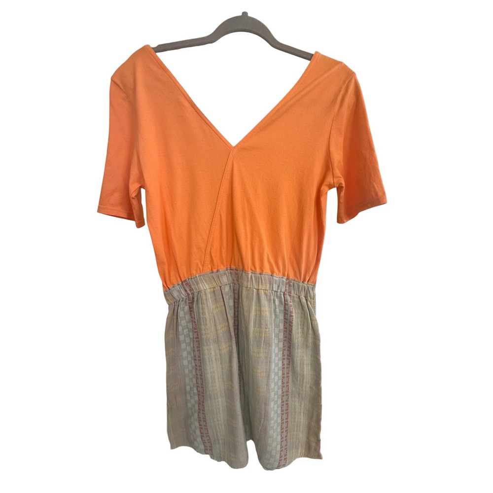Woolrich‎ Eco Rich Afterlight Dress Orange 100% Organic Cotton V-Neck Size Small